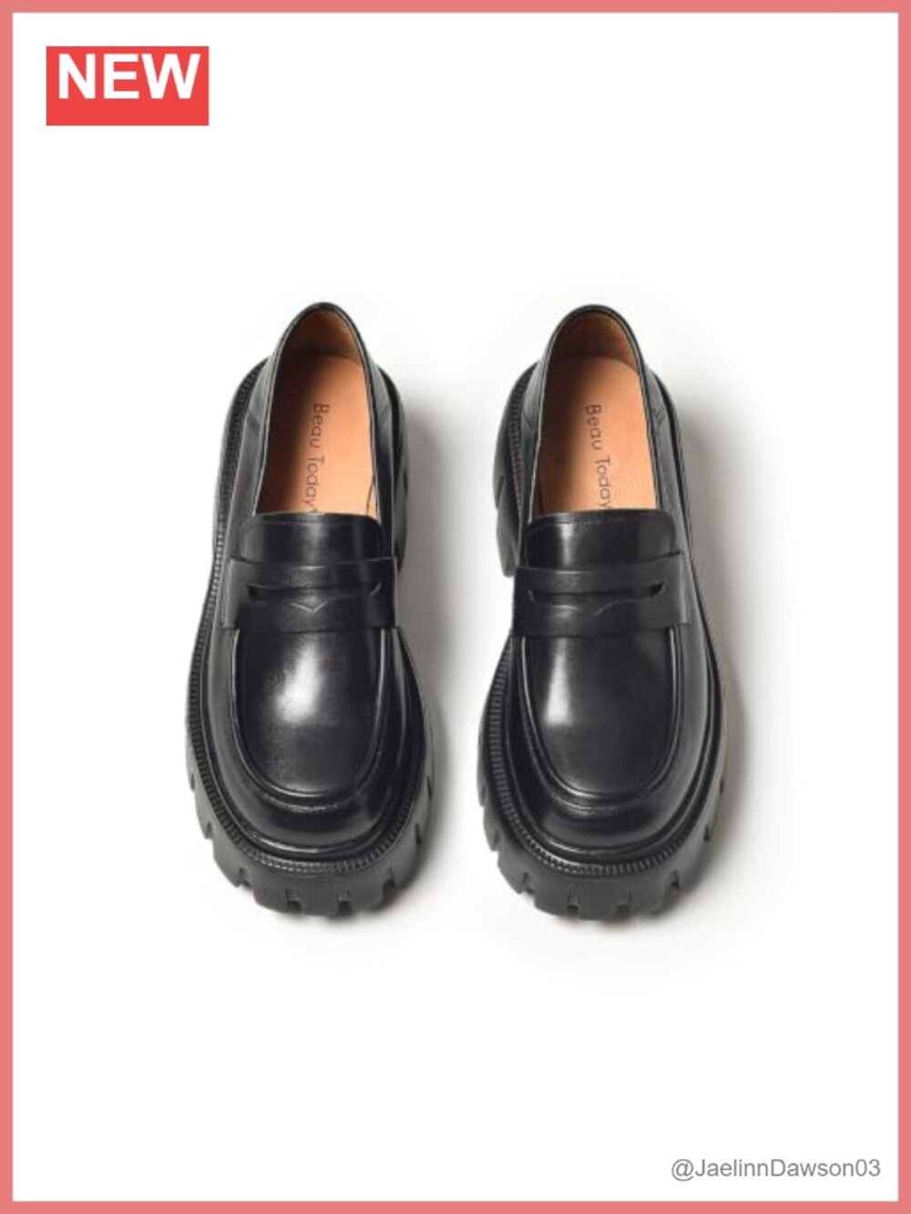 Women's Chunky Platform Loafers Genuine Leather Lug Sole Slip On Penny Shoes